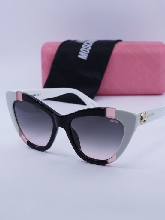 Moschino MOS122/S 03H2 JP Cat Eye Women Sunglasses - Black / Green main image 6